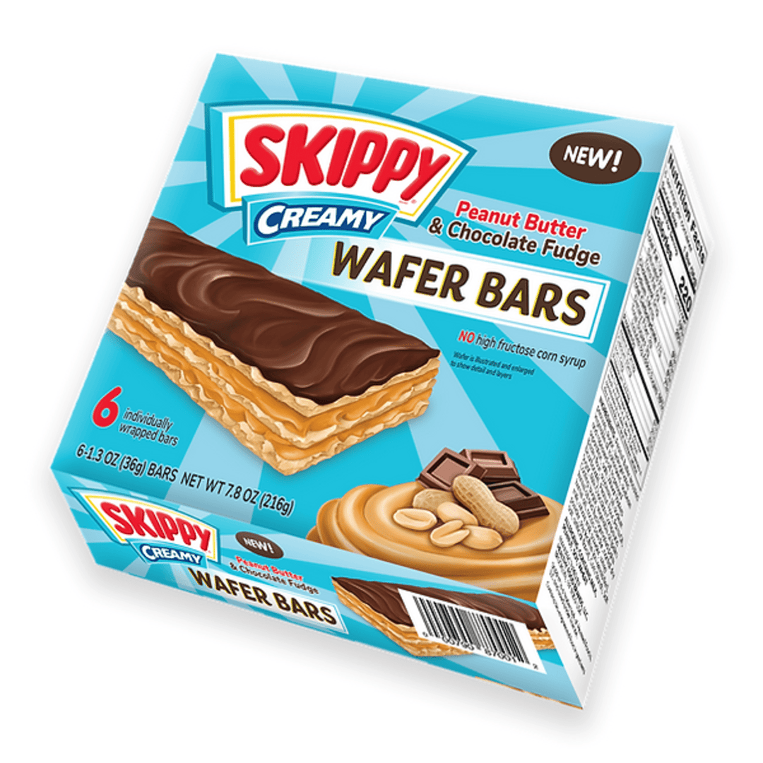 Skippy Wafer Bars Creamy Peanut Butter And Chocolate Fudge 6 Pack